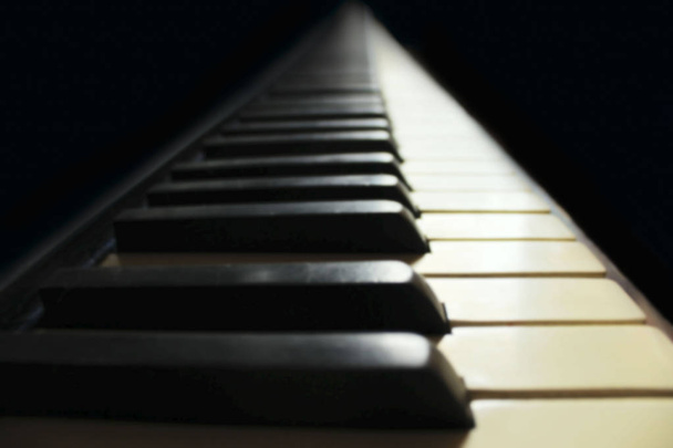 Blurred Piano Keys Close-up. - Photo, Image