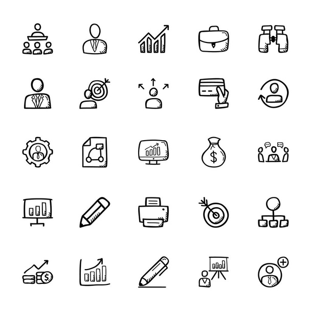 Iconos de Doodle de negocios 1
 - Vector, imagen