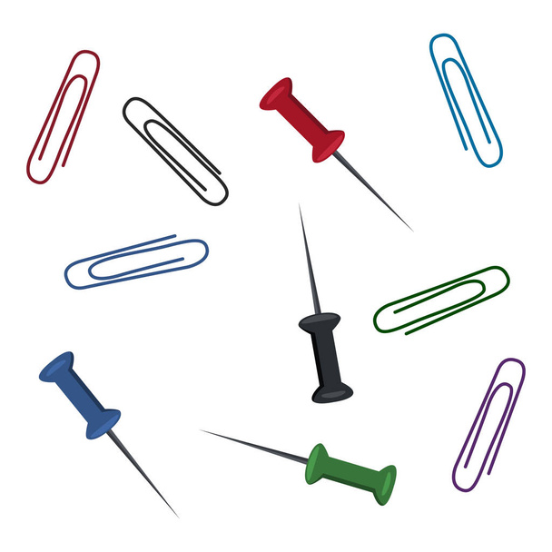  Clips and Drawing Pins - Vector, Imagen