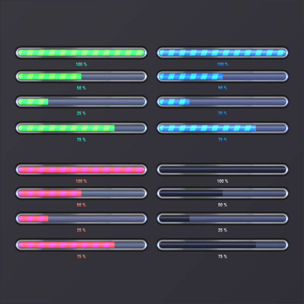 Icons of loading bar - Vector, imagen