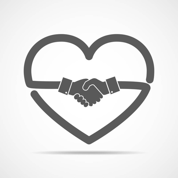 Abstract handshake in the shape of heart. Vector illustration. - Vector, Image