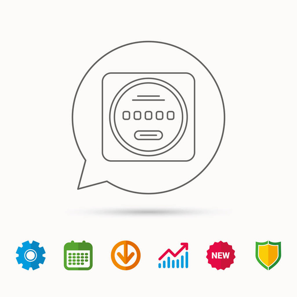 Electricity power counter icon. Measurement sign. - Vector, imagen