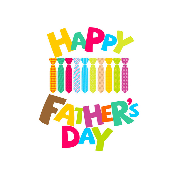 Typography and lettering with designer colored elements and silhouettes for a happy father's day - Vector, Image