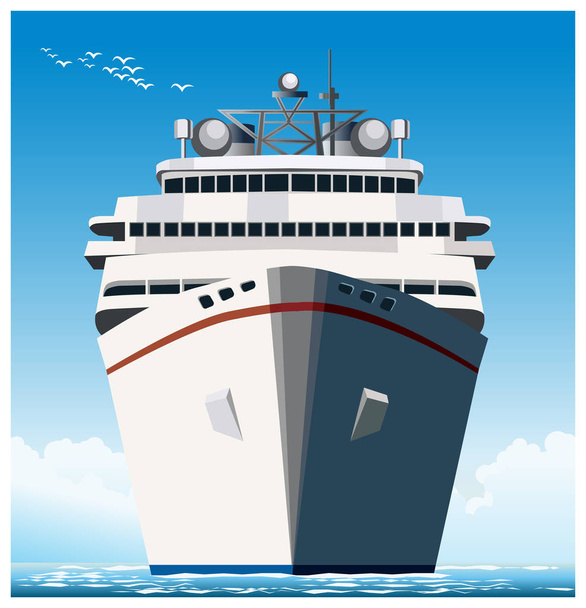 Большой океанский лайнер
 - Вектор,изображение