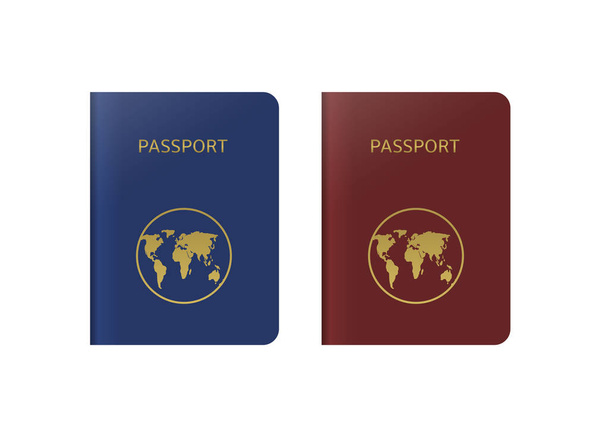 Blue and red passports - Vector, Image