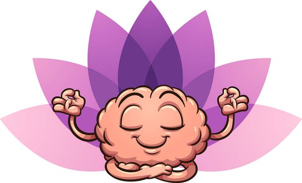 漫画脳を瞑想 - ベクター画像