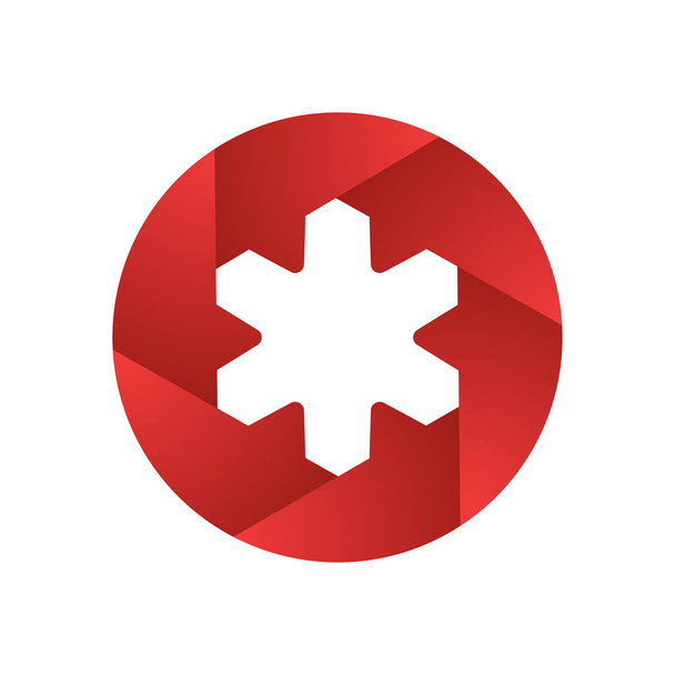 Design abstract shutter and star logo. Infinite cross ribbon vector design icon template. Creative logo - Wektor, obraz