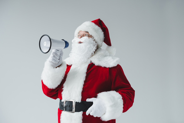 Santa Claus, megafon - Fotó, kép