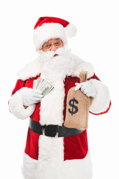 Санта-Клаус с деньгами
 - Фото, изображение