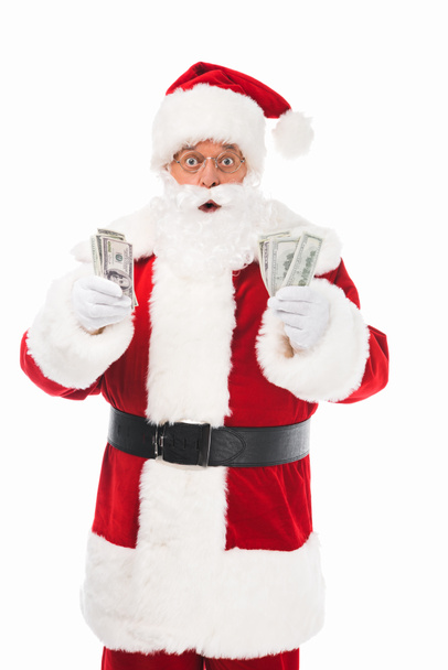 santa claus with money - Foto, afbeelding