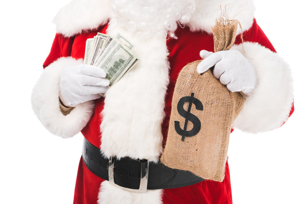 santa claus with money - Foto, Bild