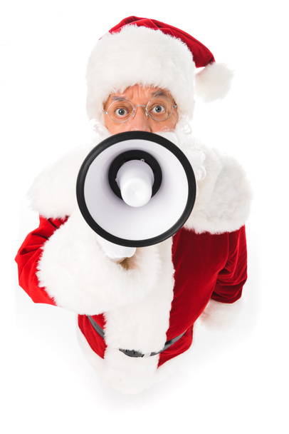 santa claus with megaphone - Фото, изображение