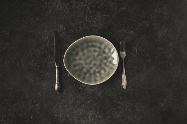 silverware and plate - Photo, Image