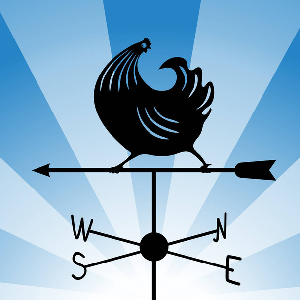 weathervane - running rooster 4 - Vector, Image