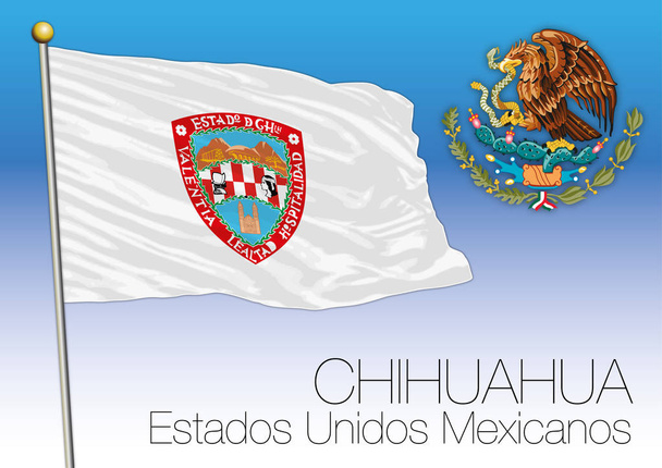 Τσιουάουα περιφερειακή σημαία, Ηνωμένων Πολιτειών του Μεξικού, Μεξικό - Διάνυσμα, εικόνα