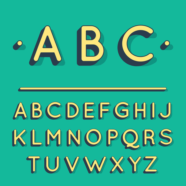Modern colourful 3d font and alphabet. Funny ABC concept. Vector illustration - Vektor, obrázek