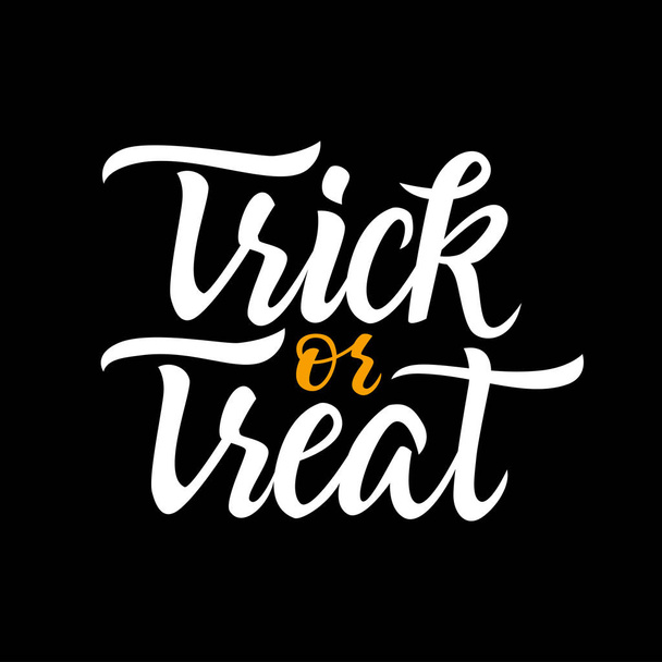 Trick or Treat - vector drawn brush lettering - Vector, afbeelding
