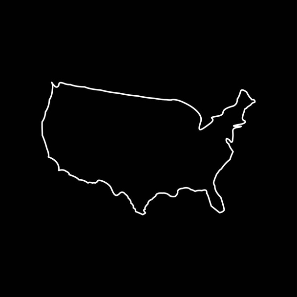 Mapa da América ícone de cor branca
 . - Vetor, Imagem