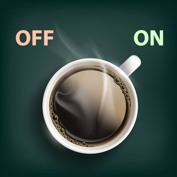 Cup of coffee with a switch. - Vecteur, image
