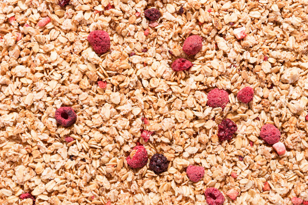 Muesli texture with red fruits - Photo, Image