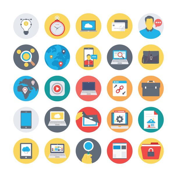 SEO and Marketing Colored Icons 3 - Vecteur, image
