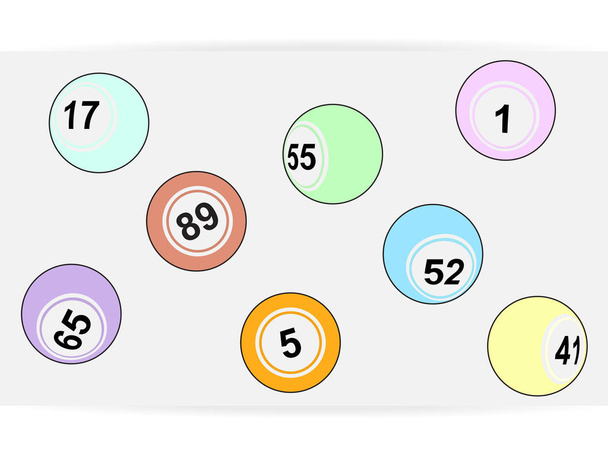 Yksinkertainen bingo arpajaiset pallot yli valkoinen
 - Vektori, kuva
