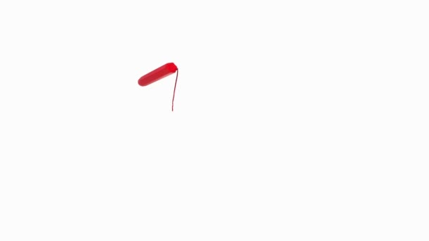 által repül a térben, vörös krétával rajzolt rakéta  - Felvétel, videó
