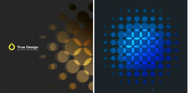 Set of Abstract vector blue yellow design rounds - Vector, Image