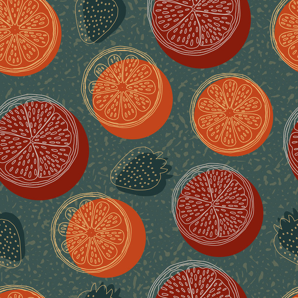 vzor bezešvé s citróny oranžová - Vektor, obrázek