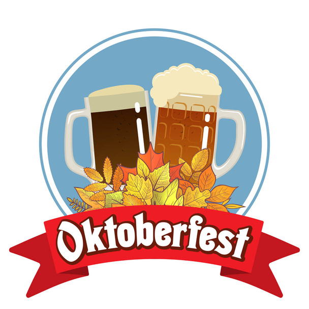 Oktoberfest beer illustration - Vetor, Imagem
