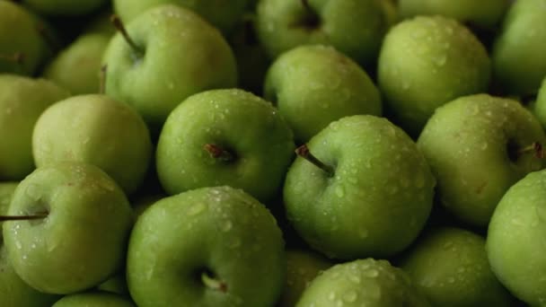 Fresh green apples full frame use as background - 映像、動画