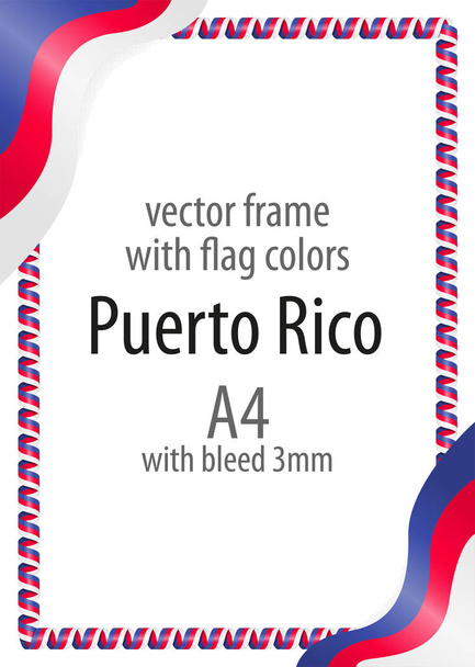Cornice e bordo del nastro con i colori della bandiera di Porto Rico
 - Vettoriali, immagini