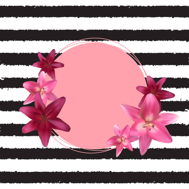 Cornice astratta con Lily Flower. Sfondo naturale. Illustrazione vettoriale
 - Vettoriali, immagini
