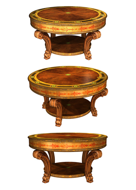 Антикварний дерев'яний круглий стіл
 - Фото, зображення