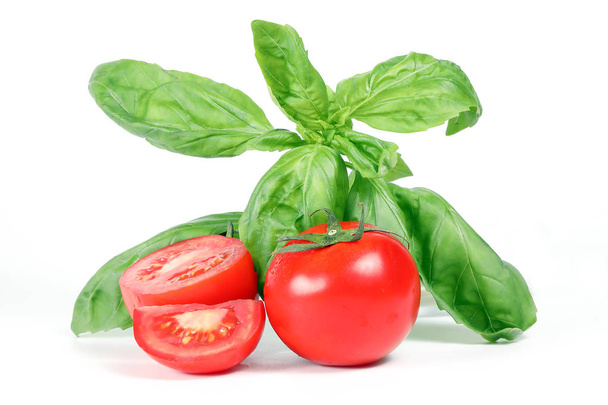 domates ve fesleğen  - Fotoğraf, Görsel