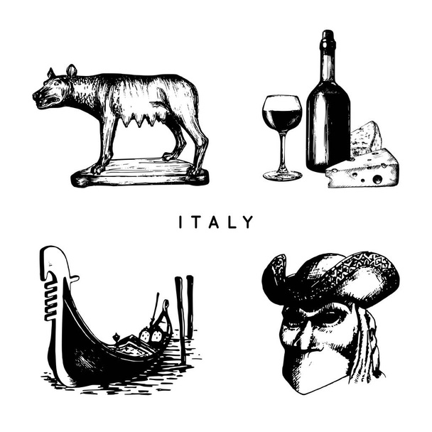 Conjunto de bocetos italianos
 - Vector, Imagen