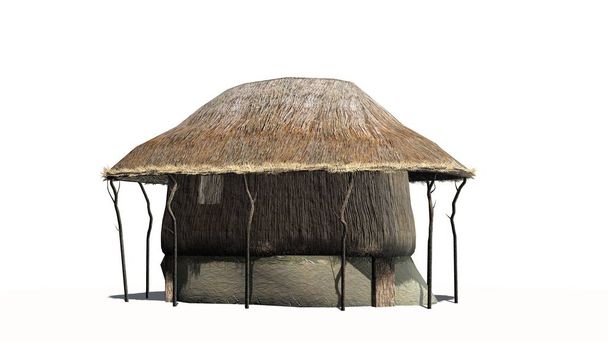 thatch hut - isolated on white background - Photo, Image