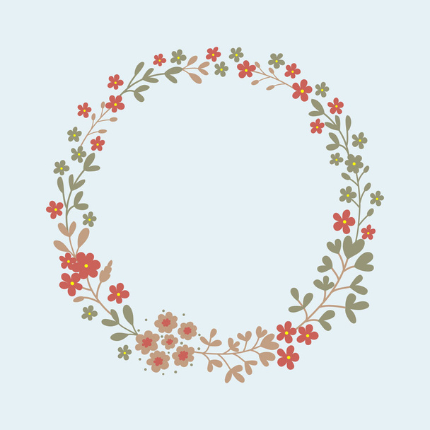 Floral wreath in vector. - Διάνυσμα, εικόνα