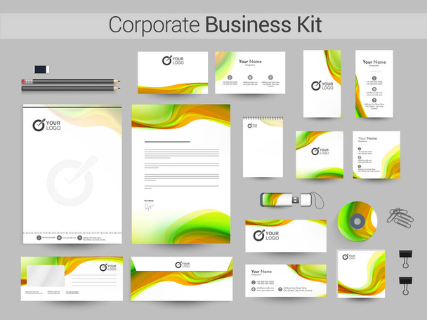 Corporate identiteit of Business Kit met golven. - Vector, afbeelding