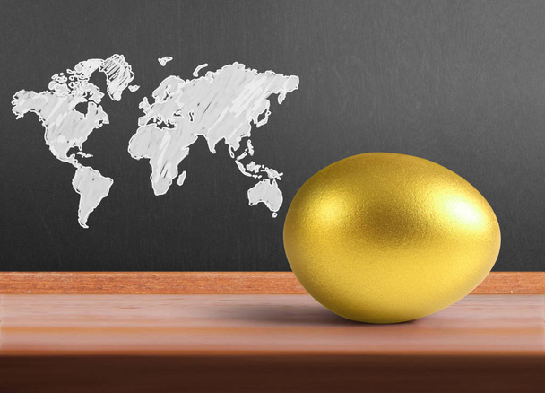 golden a easter egg isolated - Photo, Image