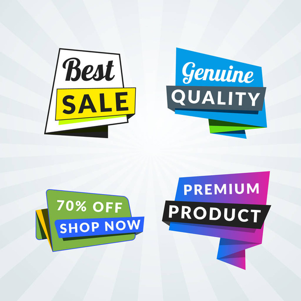 Set of sale banners and labels. Design elements for promotion. Vector illustration - Vector, Image