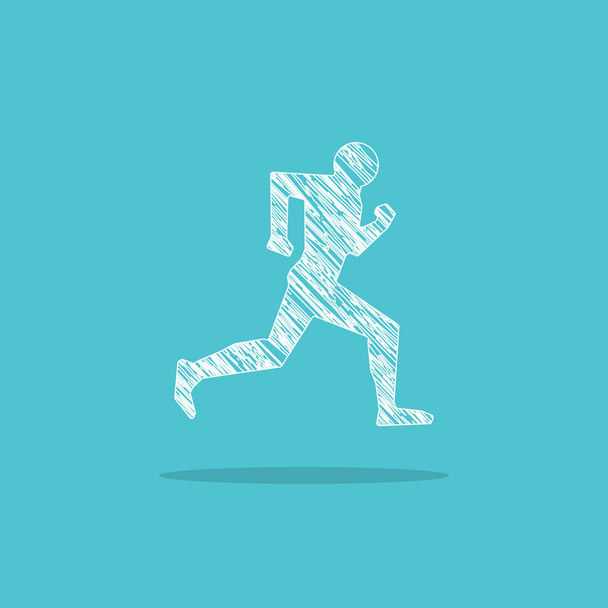 Runner icon painted cartoon - Vector, Image