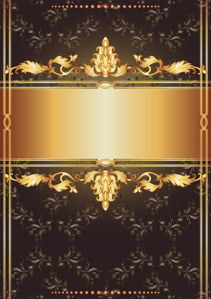 Orné décoré avec fond d'ornement doré avec motif en
 - Vecteur, image