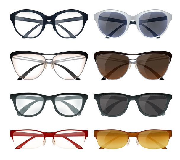 Conjunto de óculos modernos
 - Vetor, Imagem