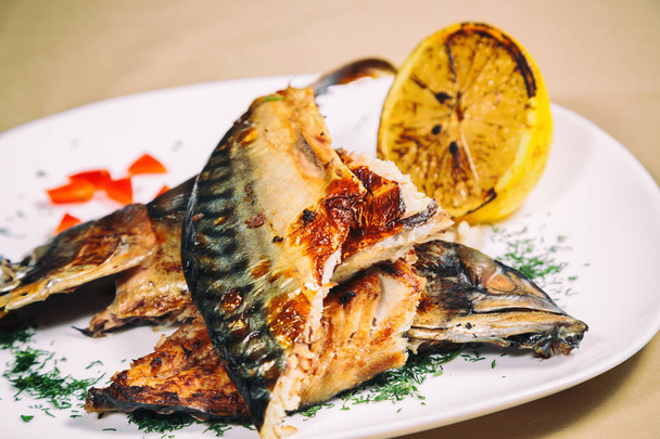Fried mackerel. Tasty food. - Photo, Image