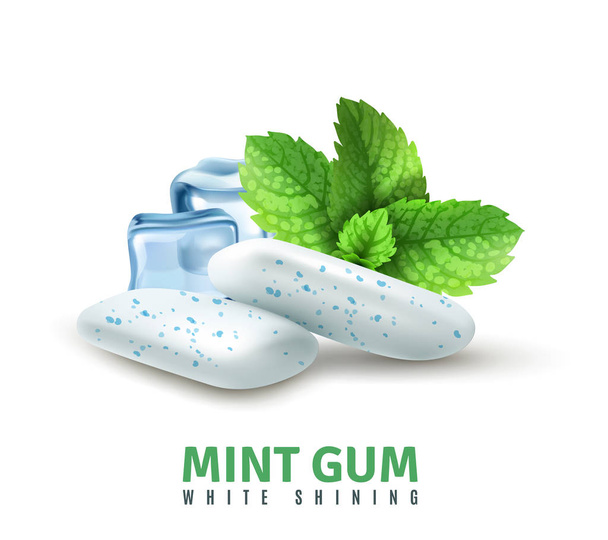 Realistické Mint Gum - Vektor, obrázek