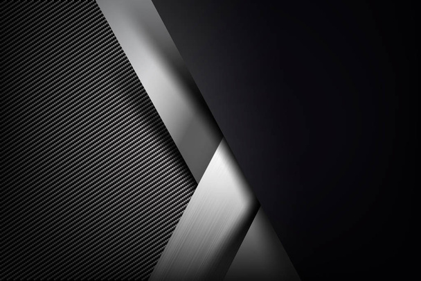 Abstract background dark with carbon fiber texture vector illust - Διάνυσμα, εικόνα