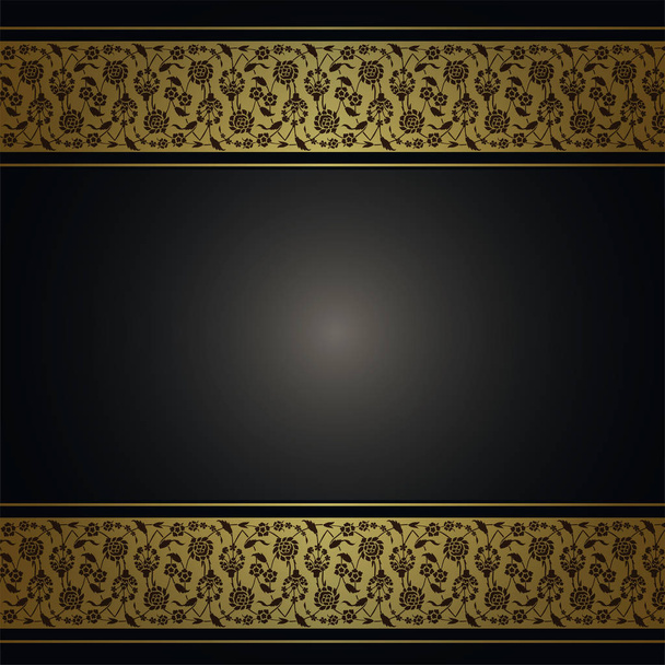 Абстрактный фон с золотым цветочным узором
  - Вектор,изображение
