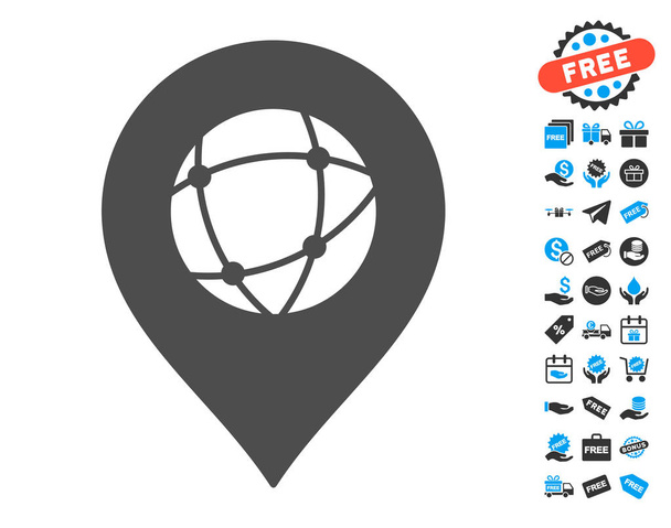 Sphere Marker Icon with Free Bonus - Vektör, Görsel