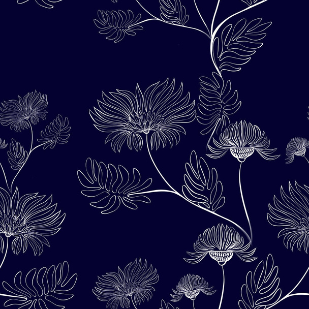 Flowers - decorative composition on a watercolor background. Seamless pattern. - Photo, Image